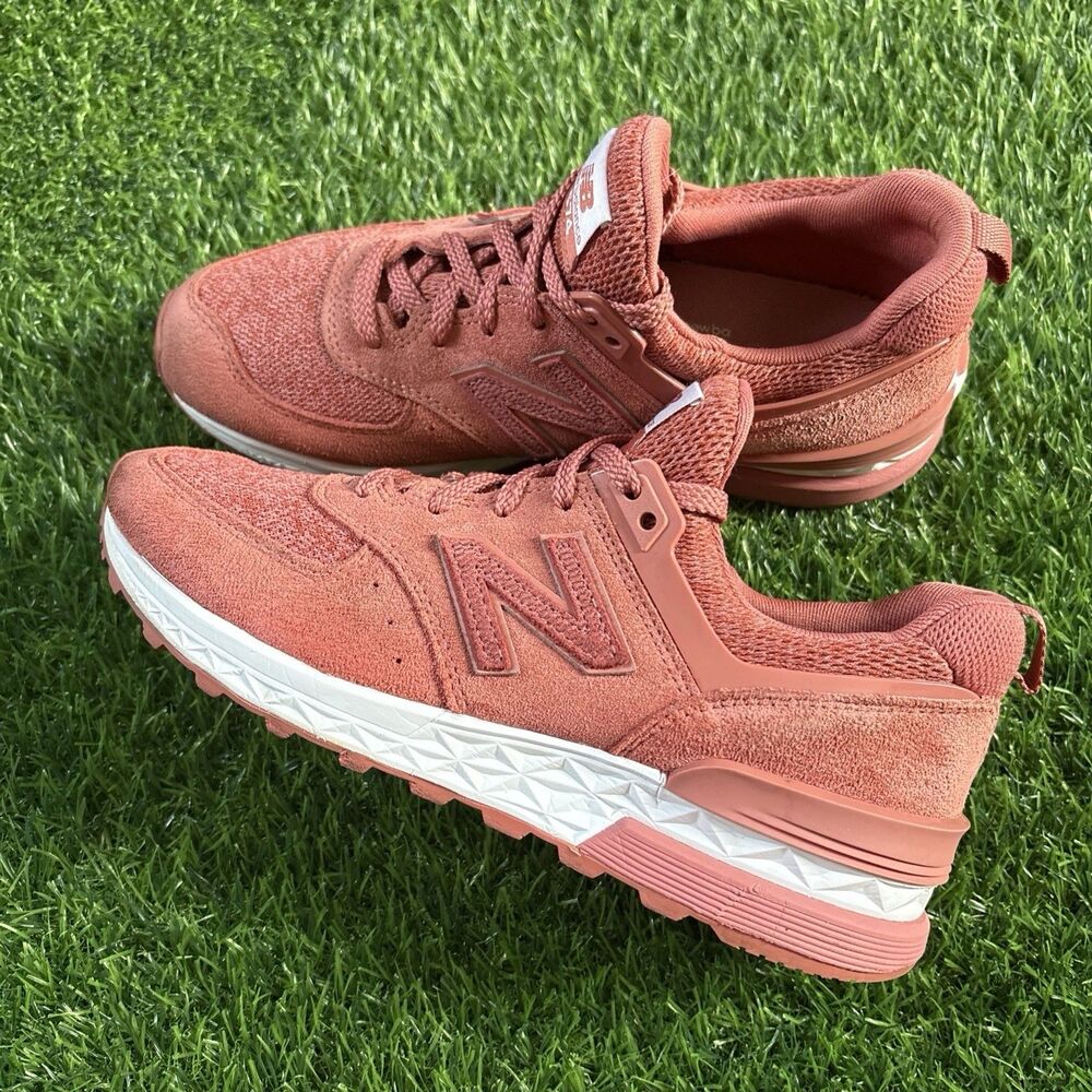 New Balance 574 Sneakers Orange Lace Up Dusted Peach Women’s Size 7.5